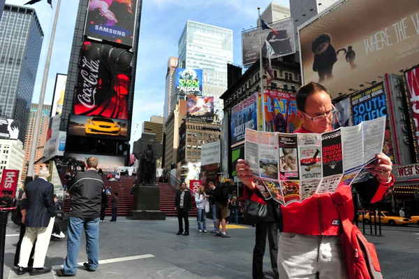 Čas náměstí v Manhattanu v new Yorku — Stock fotografie