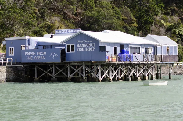 Mangonui fisk og chips butik - New Zealand - Stock-foto