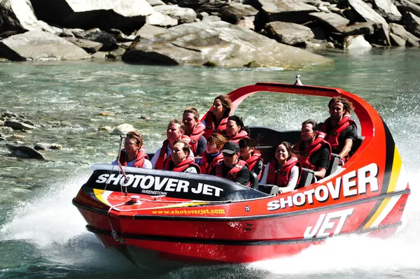 Jet Boat em Queenstown Nova Zelândia — Fotografia de Stock