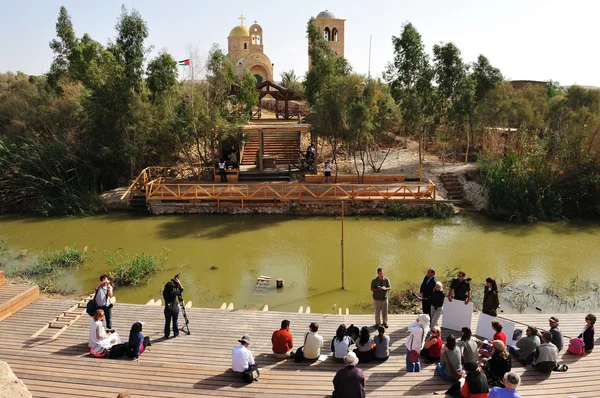 Qasr al-yahud - jesus doop site - rivier Jordanië-Israël — Stockfoto