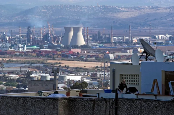 Haifa Olieraffinaderier - Israel - Stock-foto