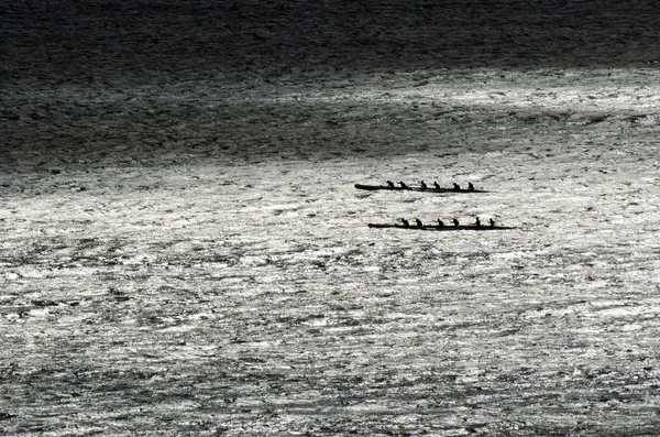 Racing outrigger canoes — Stock Photo, Image