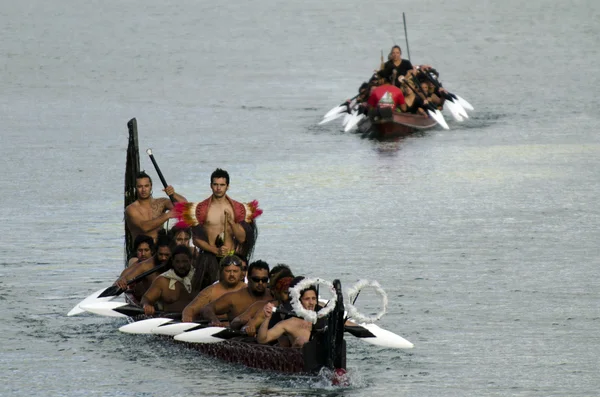 Maori War Waka Canoe — Stock Photo, Image