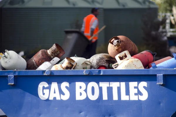 Oude gasflessen — Stockfoto