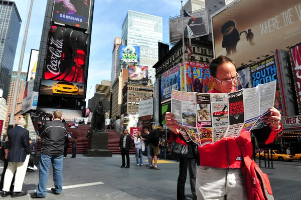 Čas náměstí v Manhattanu v new Yorku — Stock fotografie