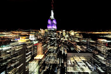 Geceleri manhattan new York'ta bina empire state