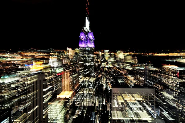 Empire State Building à noite em Manhattan Nova Iorque — Fotografia de Stock