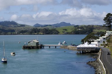 Mangonui harbor in Northland New Zealand clipart
