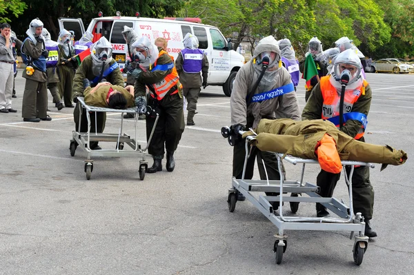 Israele si prepara agli attacchi biologici e chimici dei razzi — Foto Stock