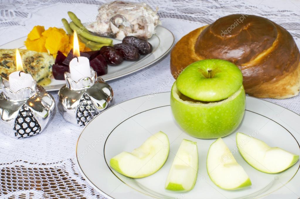 Rosh Hashanah Jewish Holiday Seder Table