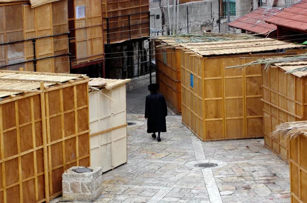 Εβραϊκή αργία του Σουκότ στο mea shearim Ιερουσαλήμ Ισραήλ — Φωτογραφία Αρχείου