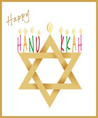 Star of David and Menorah for Hanukkah clipart