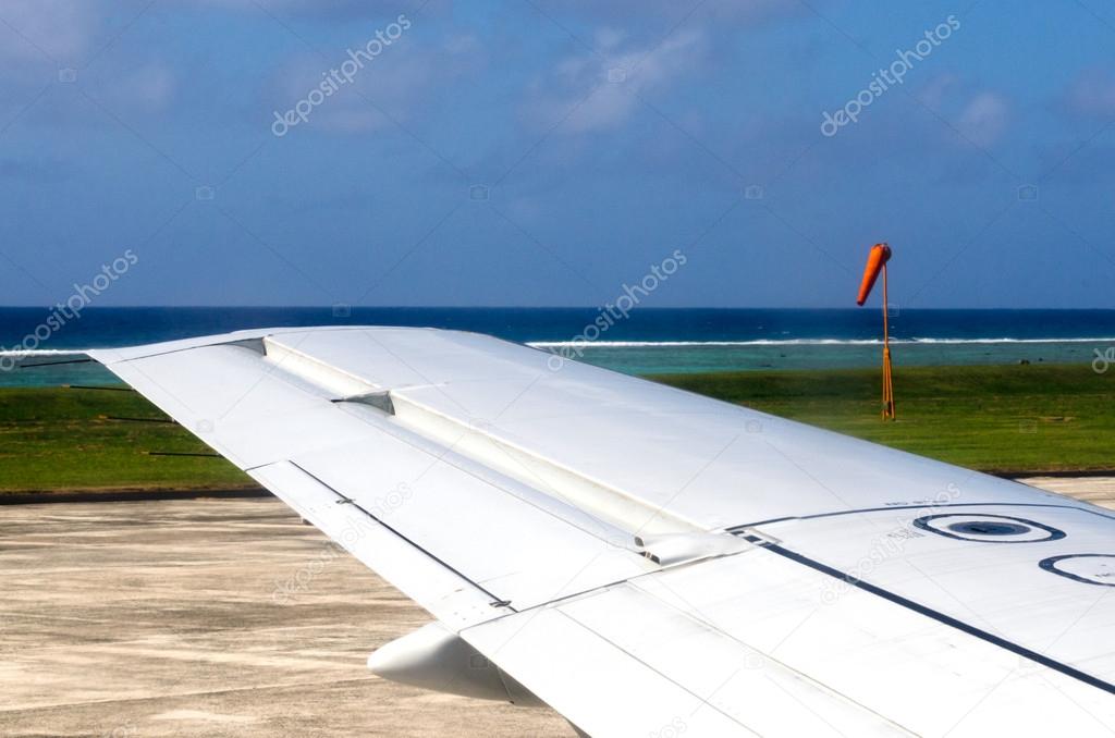 Wing of an airplane during taking off and landing