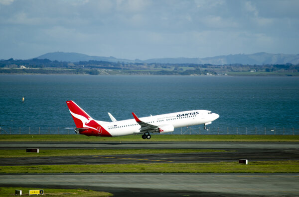 Qantas plane takeoff