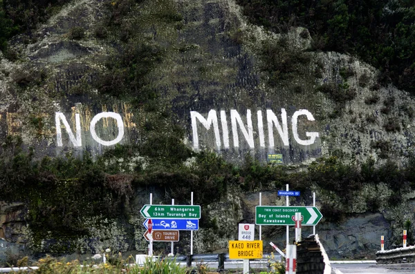 No Mining protest in New Zealand — Stock Photo, Image
