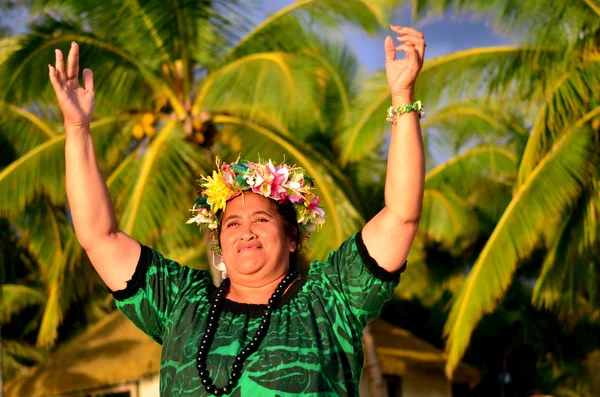 Femme polynésienne mature île du Pacifique — Photo