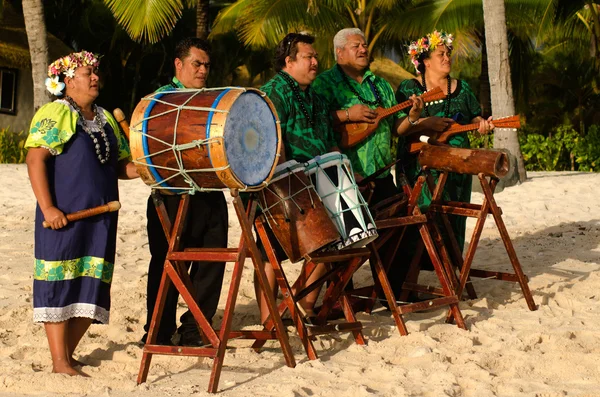 Grupo de música tahitiana Polinesia isla Pacífico — Foto de Stock