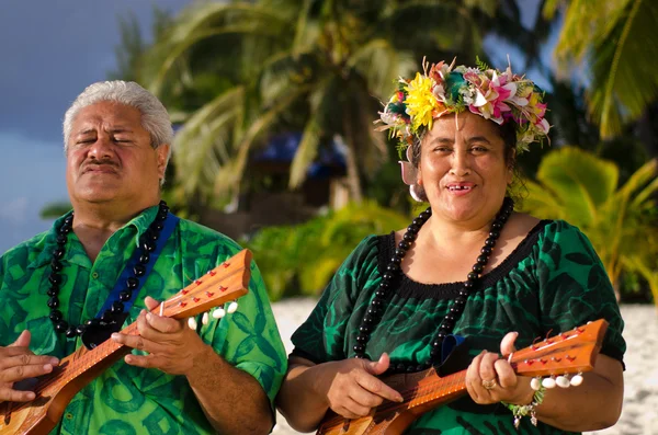Polynéský ostrov v Pacifiku tahitské hudby — Stock fotografie