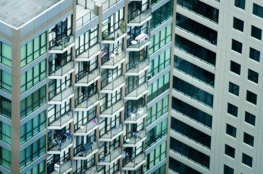 auckland şehir merkezinde daire binaların havadan görünümü