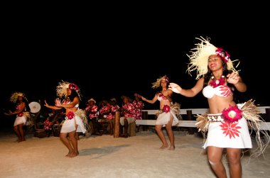 Young Polynesian Pacific Island Tahitian Woman Dancers clipart