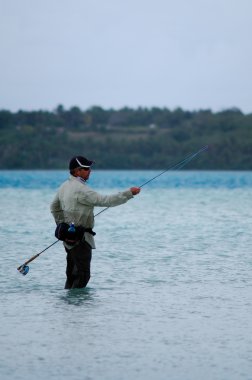 aitutaki lagün cook Adaları'bonefish için döküm