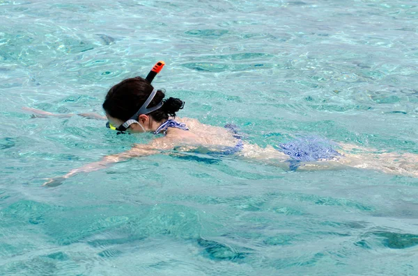 Snorkeling in Aitutaki Lagoon Cook Islands — Stock Photo, Image