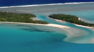 Tropical Islands in Aitutaki Lagoon, Cook Islands.
