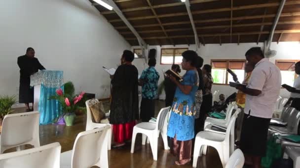 Servicio dominical en la Iglesia Metodista de Fiyi — Vídeo de stock