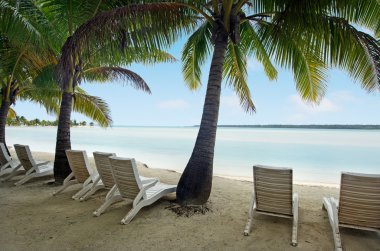 aitutaki lagün cook Adaları'arutanga adasının peyzaj