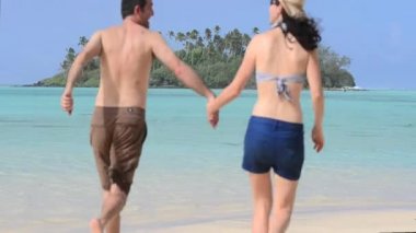 muri beach üzerinde çift tatilde hugs