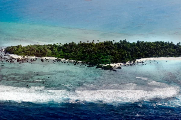 Letecký pohled na ostrovy laguny aitutaki — Stock fotografie