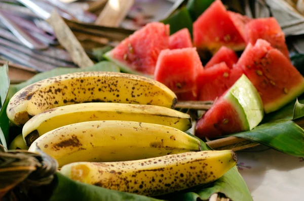 Tropical food in Aitutaki Lagoon Cook Islands — Stock Photo, Image