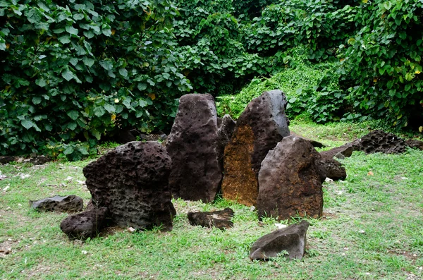 Paengariki marae em Aitutaki Lagoa Ilhas Cook — Fotografia de Stock