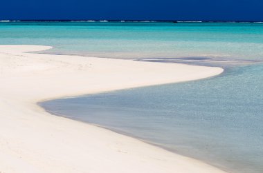 aitutaki lagün cook Adaları'nda çıplak Adası Manzaralı