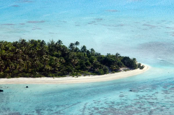 Letecký pohled na ostrovy laguny aitutaki — Stock fotografie