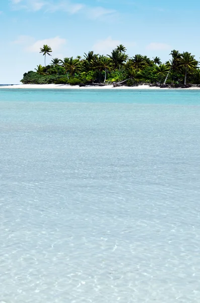 Paesaggio dell 'isola di Motukitiu in Laguna di Aitutaki Isole Cook — Foto Stock