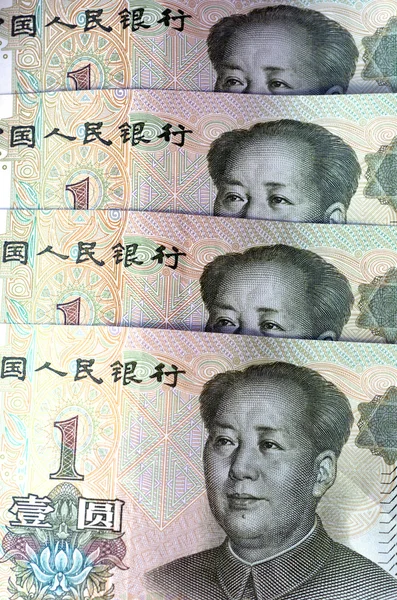 Kínai pénz és a pénznem - renminbi, egy yuan számlák — Stock Fotó