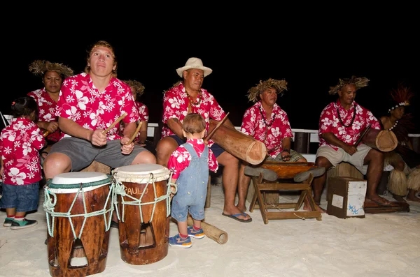 Grupo de música tahitiana Polinesia isla Pacífico — Foto de Stock