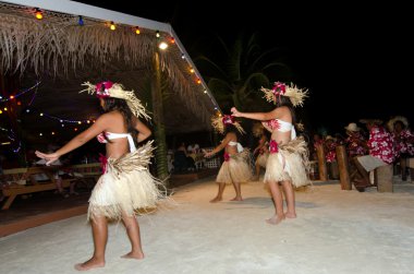 Young Polynesian Pacific Island Tahitian Woman Dancers clipart