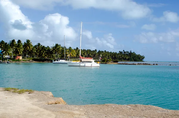 Port aitutaki w Wyspy Cooka laguny aitutaki — Zdjęcie stockowe