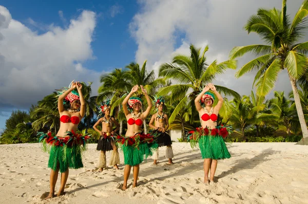 Polynesian Pacific Island Tahitian Dance Group — Stock Photo, Image