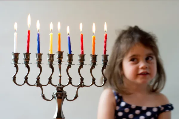 Hanukkah menora — Stockfoto