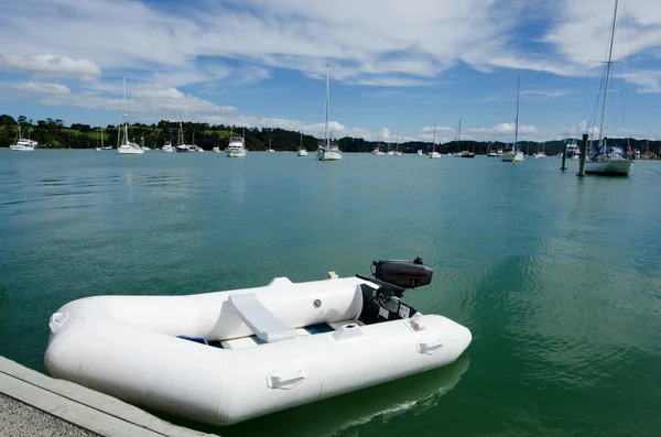 Rubber inflatable dinghy boat — Stock Photo, Image