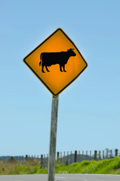 Cattle crossing - Road sign — Stock Photo, Image