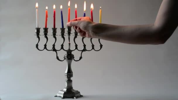 Hanukkah menorah — Stock Video