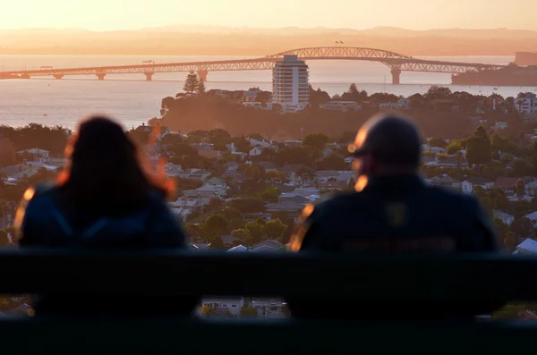 Panoráma města Auckland - harbour bridge — Stock fotografie