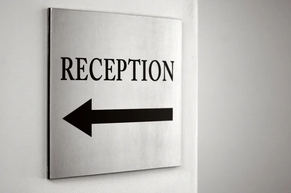 Reception sign — Stock Photo, Image