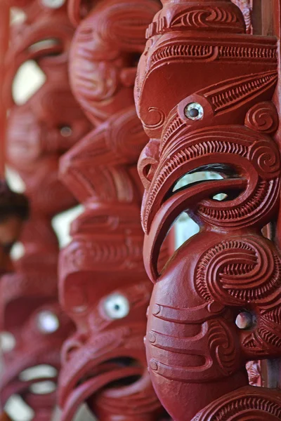 Maorský marae dekorace — Stock fotografie