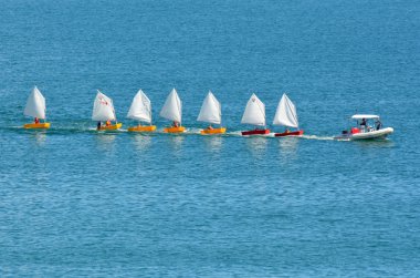 Small sailing boats clipart