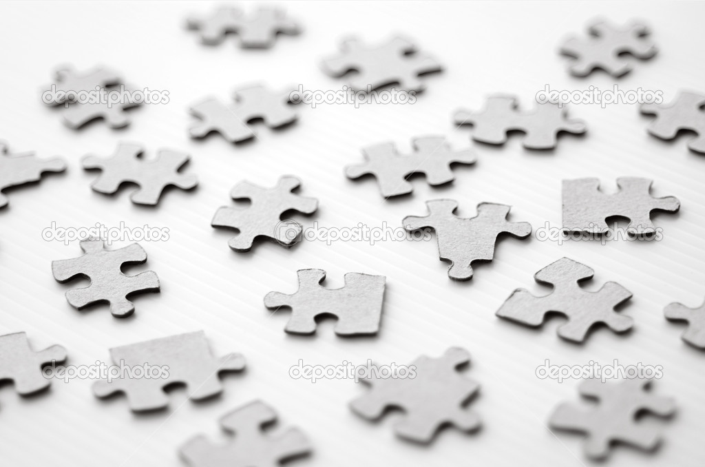 Scattered Puzzle Pieces Scattered Puzzle Pieces — Stock Photo